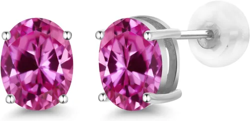 Miniatura 316 de Gem Stone King Aretes de oro de 14 quilates con piedra natal ovalada de 0.315 x 0.236 in Aretes de oro para mujer