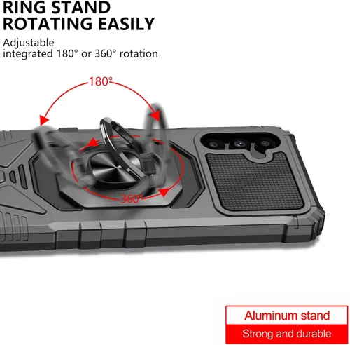 Miniatura 5 de Ailiber Funda para Samsung Galaxy A13, Galaxy A04S con protector de pantalla de vidrio templado, soporte de anillo para montaje magnético