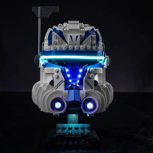 VONADO Kit de luz mejorado para casco Lego Capitán Rex, iluminación de bricolaje compatible con casco (sin modelo), luces creativas compatibles con