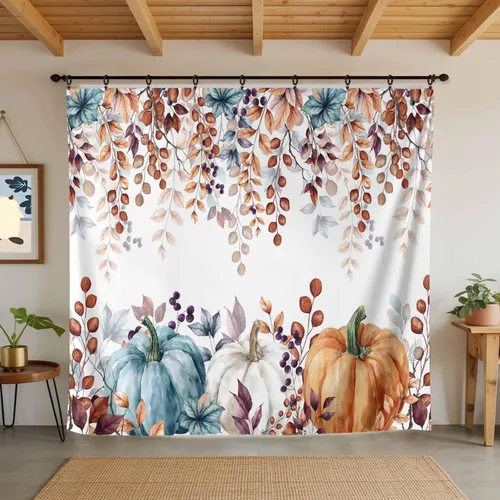 Miniatura 6 de Tapiz de otoño para colgar en la pared, tapiz de hojas de arce de otoño, tapiz estético de cosecha de calabazas, tapiz para dormitorio, sala