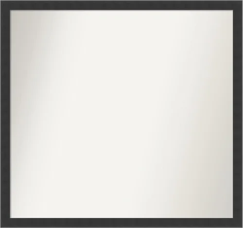 Miniatura 438 de Amanti Art Espejo de baño negro para sobre fregadero, 22 x 22 pulgadas, espejo de tocador cuadrado estrecho negro Avon, marco de madera casual