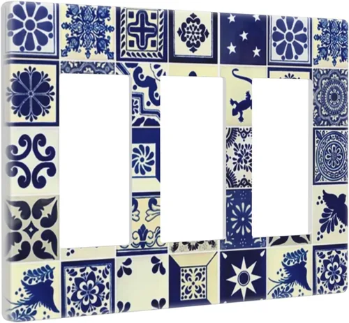 Miniatura 185 de Placa Decorativa de Pared Beige Boho de Mediados de Siglo Sol Abstracto 1-Gang Retro Años 70 Arte Geométrico Moderno con Arco Eléctrico Interruptor