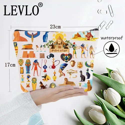 Miniatura 2 de LEVLO Egyp Bolsa de viaje Bolsa de viaje Antiguo Egipto Regalo Egipcio Maquillaje Egipcio Bolsa de Civilización Antigua Mercancía, Egyp, Bolsa