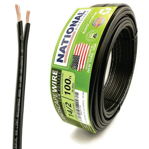Miniatura 14 de NATIONAL Wire&Cable Alambre de cobre para iluminación de paisaje de bajo voltaje 14/2, fabricado en Estados Unidos, calibre 14, 2 conductores, 50