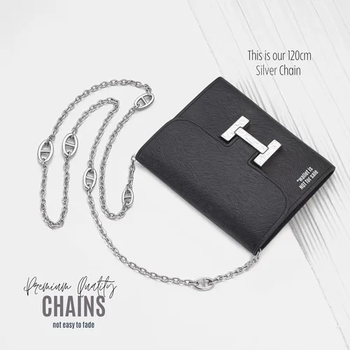 Miniatura 5 de Constance Slim Wallet Strap Insert Constance Conversion Kit with Gold Chain Constance Slim Wallet Insert Wallet on Chain (Lime, 120cm Silver Chain)