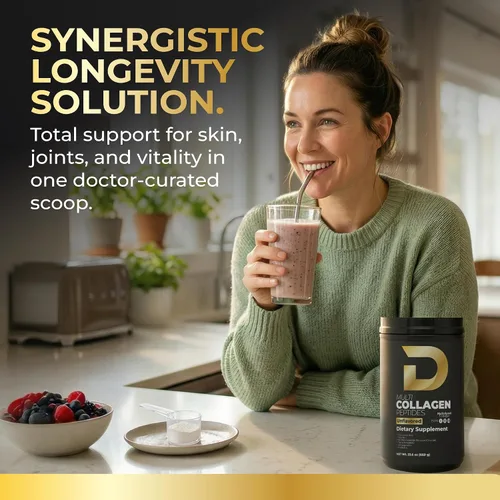 Miniatura 6 de D Collagen Store - Polvo de péptidos de colágeno múltiple formulado por médicos para la piel, el cabello, las uñas y el soporte intestinal, sin
