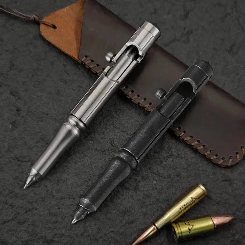 Miniatura 2 de Cool Hand Bolt Action lapicera táctica estilo cañón con clip y rompecristales, negro