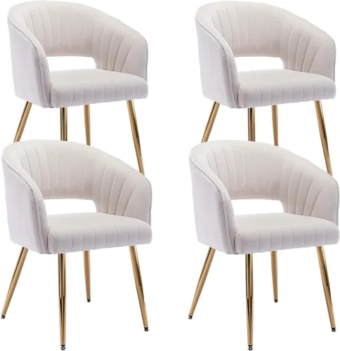 Miniatura 26 de KCC Juego de 2 Sillas de Comedor de Acento Moderno, Sillas de Comedor Tapizadas en Terciopelo con Respaldo Hueco, Sillas de Cocina Acolchadas Sillas