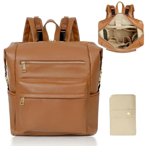Miniatura 11 de Omanmoli Mochila para pañales, bolsa grande de neopreno para niños y niñas con 15 organizadores de bolsas de pañales, 2 bolsillos aislados, Negro