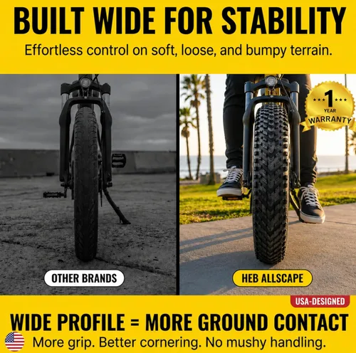 Miniatura 5 de HEB ALLSCAPE 20x4.0 26x4.0 24x4.0 20x3 inch E-Bike Fat Tire, Performance Puncture Resistant Heavy Duty for MTB, All Terrain Tread for Street and
