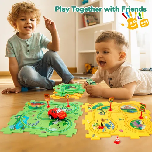 Miniatura 3 de YOOYID Puzzle Racer - Juego de pistas de coche para niños, juguetes para niños de 3 a 5, juguetes para niños de 3, 4, 5, 6 años, juguetes