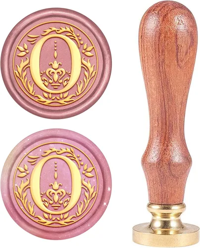Miniatura 16 de Sello de cera inicial S CRASPIRE, sello de cera de letra alfabética vintage, sello de cera medieval de hojas de olivo clásico de 25 mm, cabeza