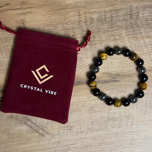 Miniatura 131 de Crystal Vibe Pulseras de cuentas de 0.315 in para mujeres y hombres, pulseras de cristal con piedras preciosas naturales, tamaño elástico ajustable