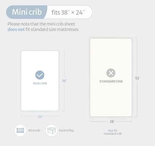 Miniatura 5 de Blissful Diary Sábanas de Muselina para Mini Cuna, Sábanas de Colchón Ajustables para Pack and Play, Pack N Play, Algodón Suave para Niños y Niñas