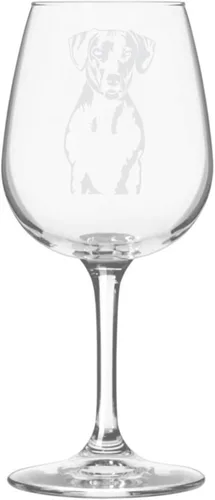 Miniatura 135 de Copa de vino de 12.75 onzas con diseño de perro grabado
