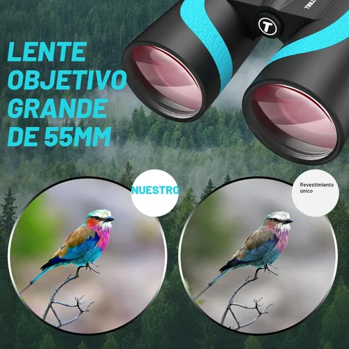 Miniatura 4 de Binoculares UHD de 15 x 55 para adultos de alta potencia con adaptador de teléfono, vista grande, prisma BAK4, impermeable, ligero para observación