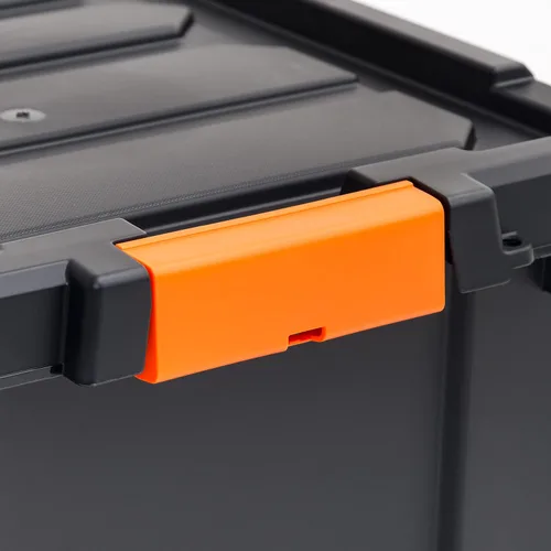 Miniatura 6 de Contenedores de almacenamiento de plástico resistentes de 3 galones con tapas con cerradura, bolsas apilables con cierre para herramientas