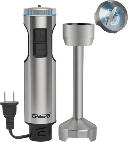 Batidora de inmersión de mano de 11 velocidades, 1000 W con diseño antisalpicaduras, hoja de acero inoxidable para mezclar sopa, batidos, mayonesa,