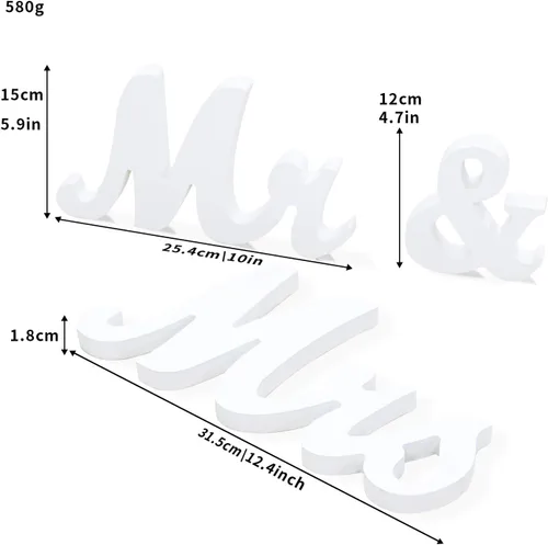 Miniatura 3 de Letrero de Mr y Mrs para mesa de boda, letras grandes de madera de Mr y Miss, letra de madera para decoración de fiesta, mesa principal de boda
