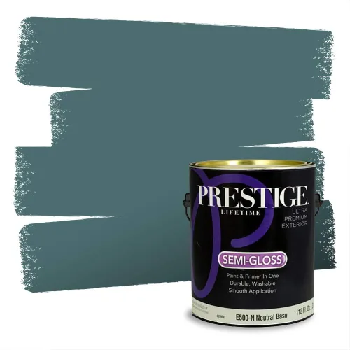 Miniatura 353 de Pintura Exterior + imprimación PRESTIGE, todo-en-uno, 1 galón, acabado mate, color comparable al Valspar* Royal Gray* VS151-Gris real