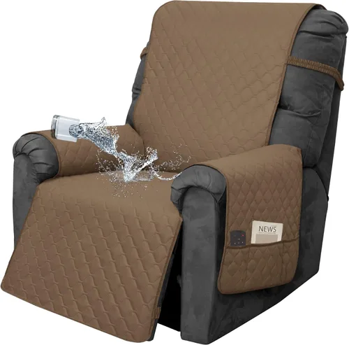 Miniatura 21 de Easy-Going Funda impermeable para sillón reclinable de gran tamaño con bolsillo, 1 funda de sofá reversible para sillón reclinable, protector