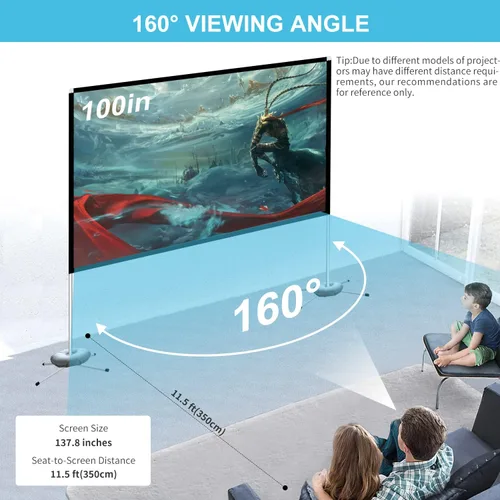 Miniatura 4 de Pantalla de proyector portátil Película al aire libre: Pantallas de proyección 4K traseras plegables Soporte para acampar Viaje Patio trasero Video