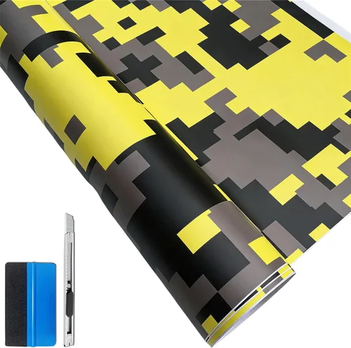 Miniatura 12 de LZLRUN Rollo de Película de Vinilo Adhesivo de Camuflaje para Automóvil Camuflaje Nieve Ártica Calcomanía Adhesiva para Consola de Automóvil