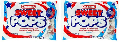 Miniatura 2 de Dijes patrióticos de la bandera de Estados Unidos Sweet Pops, bolsa de 9 onzas, rojo, blanco y azul, 15 unidades (paquete de 1)