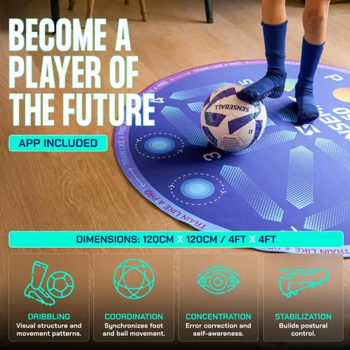 Miniatura 2 de Sensemat 360 Alfombrilla de Entrenamiento de Fútbol Alfombrilla de Entrenamiento Antideslizante con Diseño de 360 Grados Entrenamiento de Juego