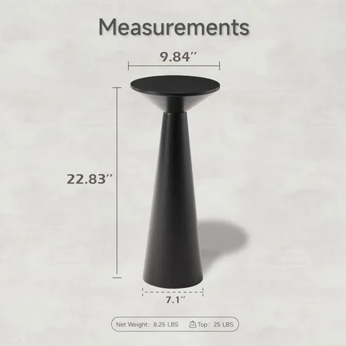 Miniatura 2 de COZAYH Farmhouse Mesa Auxiliar Alta con Pedestal Mesa Pequeña de Madera Maciza para Martini Soporte para Plantas Mesa Redonda Moderna para Bebidas