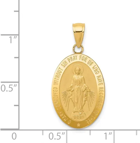 Miniatura 4 de 14k Gold Miraculous Medal Pendant Fine Jewelry for Women