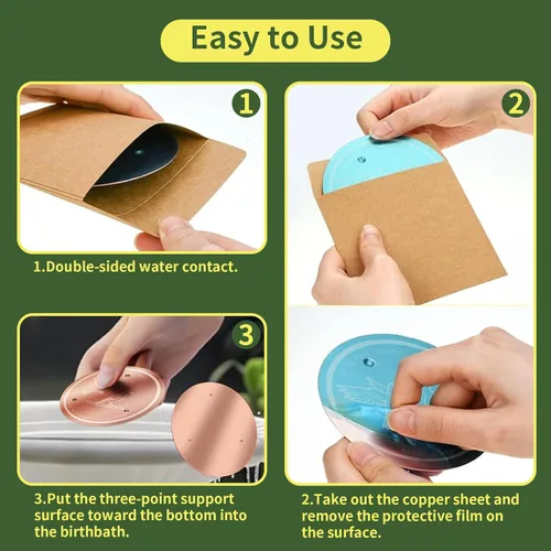 Miniatura 7 de Disco de cobre para baño, 99.99% de cobre puro para pájaros, soporte de triple punto, limpiador de agua para todas las estaciones para baños