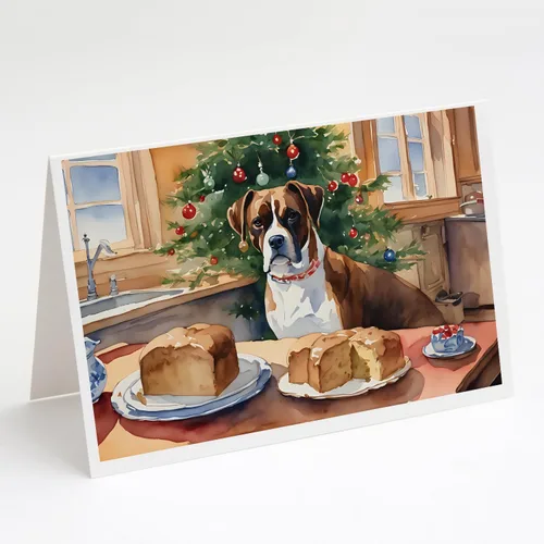 Miniatura 14 de Caroline's Treasures DAC3884GCA7P Paquete de 8 tarjetas en blanco de Navidad con galletas de husky siberiano Tarjetas de felicitación con sobres