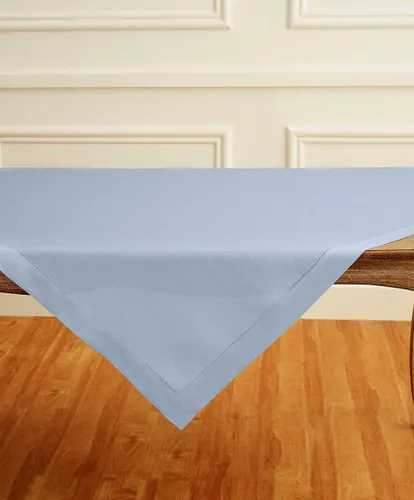 Miniatura 78 de Solino Home Mantel de lino azul polvoriento, 60 x 120 pulgadas, mantel de lino 100% puro con vainica para mesas rectangulares, dobladillo clásico