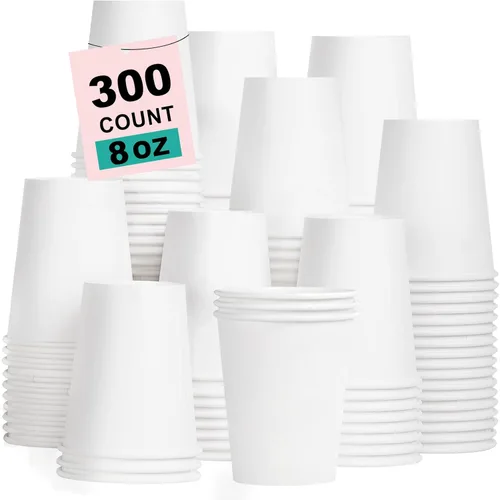 Miniatura 42 de Paquete de 100 tazas de café desechables de 8 onzas, tazas de papel desechables de color marrón a granel, tazas de café para té caliente, chocolate