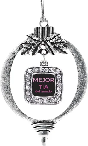 Miniatura 51 de Inspired Silver - Nana púrpura - Adorno de Navidad plateado - Adorno cuadrado para árbol de Navidad con circonita cúbica - Decoración colgante