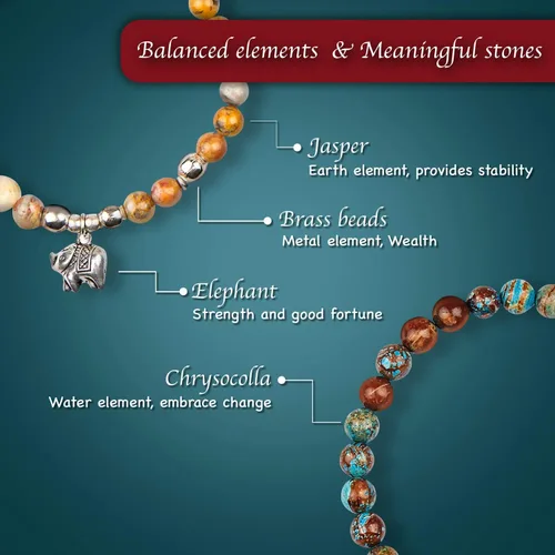 Miniatura 3 de Akitai - Pulseras de abalorios para mujer, pulseras curativas de cristal natural para mujer, pulseras de cuentas de piedras preciosas ajustables