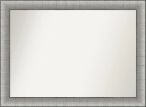 Miniatura 335 de Amanti Art Espejo de baño plateado para sobre fregadero, 28 x 47 pulgadas, espejo rectangular de plata imperial, marco de madera tradicional de gran