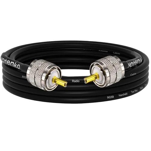 Miniatura 28 de Cable de puente PL259 de 1 pie - Cable coaxial RG58 de 15 pulgadas corto 50 ohmios coaxial para medidor SWR radio de radioaficionado radio CB