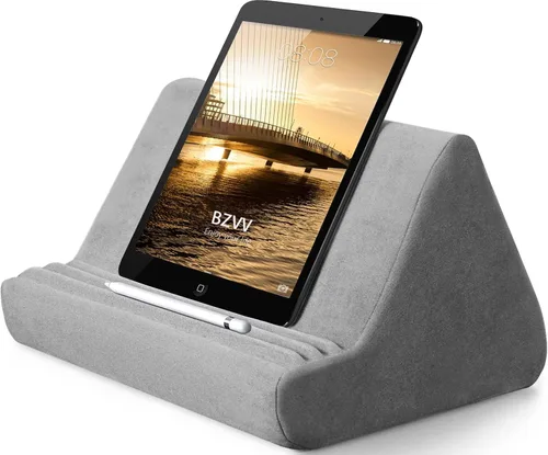 Miniatura 10 de BZVV Soporte de Tableta Suave con Almohada y Bolsillo, Soporte Ajustable con 3 Ángulos de Visualización, Soporte Holgazán para Cama y Sofá