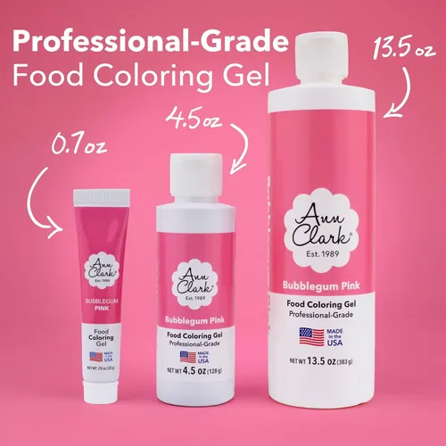Miniatura 2 de Ann Clark Bubblegum Pink - Gel colorante para alimentos, grande, 4.5 onzas, grado profesional, fabricado en Estados Unidos