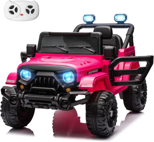 Miniatura 11 de MINIATURE MOTORS Camioneta eléctrica de 12 V para niños con control remoto, motores gemelos de 35 W, velocidad máxima de 3.5 MPH, reproductor