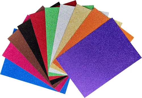Papel de cartulina con purpurina, papeles con purpurina que no se desprende, papel para manualidades y proyectos de bricolaje, papel brillante para