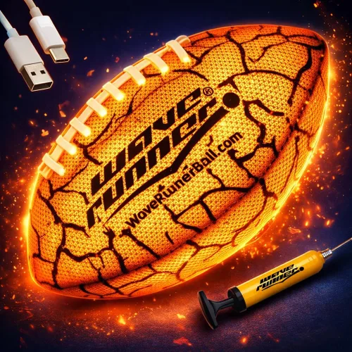 Miniatura 10 de Wave Runner Balón de fútbol LED impermeable que brilla en la oscuridad para niños, adolescentes y adultos - Fútbol iluminado incluye bomba