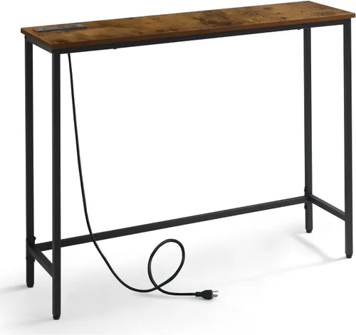 Miniatura 10 de Fencer - Mesa consola moderna, 41 pies, entrada, sala de estar, industrial, roble gris