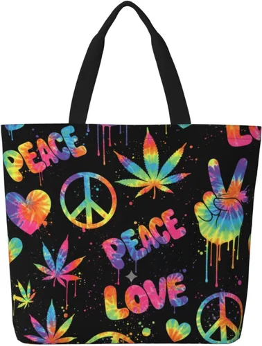 Miniatura 29 de Famame Canvas Tote Bag Large Women Casual Shoulder Bag Handbag Reusable Multipurpose Shopping Grocery Bag