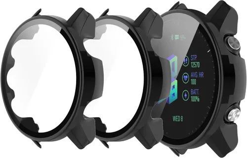 Miniatura 9 de Funda protectora compatible con Garmin Forerunner 955/955, protector de pantalla solar, vidrio templado, policarbonato duro, cubierta completa, 6