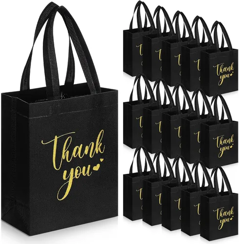Miniatura 24 de Sweetude 30 Bolsas de Regalo de Agradecimiento con Asas a Granel Bolsa de Dulces Reutilizable No Tejida Plegable Bolso de Mano para Regalos