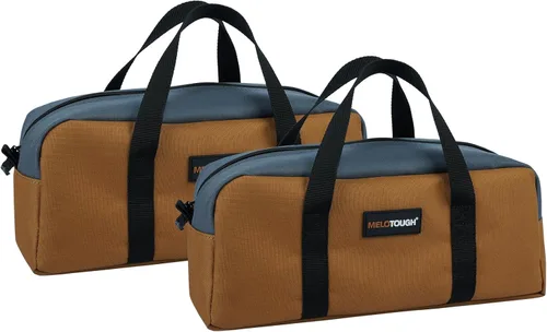 MELOTOUGH Bolsa de Transporte de Herramientas Pequeña de Lona con Kit Combinado de Cremallera - Incluye 2 Bolsas Organizadoras de Herramientas