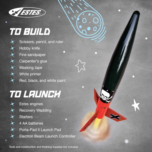 Miniatura 4 de Estes Rockets 0651 Der Red Max - Kit de cohete de nivel de habilidad 1 Marrón/a, 12 años en adelante con supervisión de adultos para menores de 12